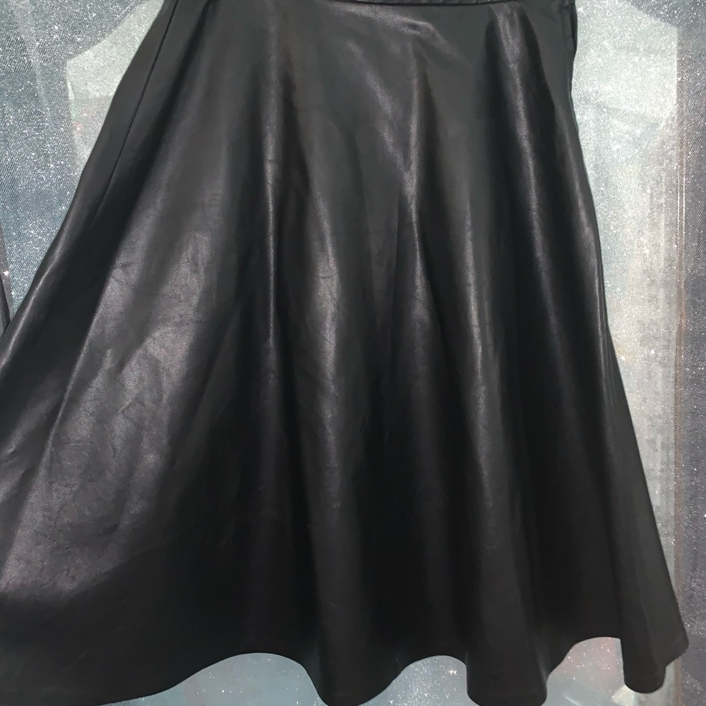Black Leather Skater Skirt 💎♠️